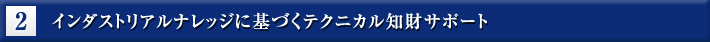 2.インダストリアルナレッジに基づくテクニカル知財サポート