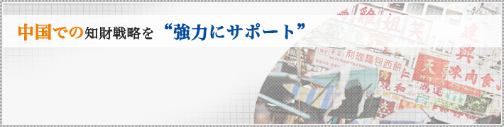 中国での知財戦略を強力にサポート